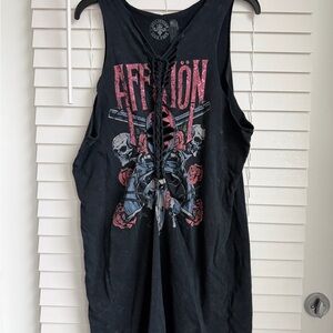 Black Affliction Tank Top Dress with Graphic